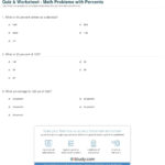 Quiz  Worksheet  Math Problems With Percents  Study Throughout Solving Percent Problems Worksheet