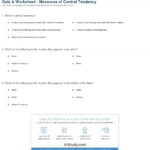 Quiz  Worksheet  Measures Of Central Tendency  Study Intended For Measures Of Central Tendency Worksheet With Answers