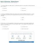 Quiz  Worksheet  Mental Illness  Study Pertaining To Mental Health Worksheets