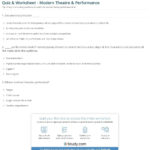 Quiz  Worksheet  Modern Theatre  Performance  Study For Theater Through The Ages Worksheet Answers