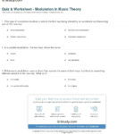 Quiz  Worksheet  Modulation In Music Theory  Study Also Music Theory Worksheets