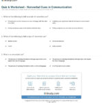 Quiz  Worksheet  Nonverbal Cues In Communication  Study With Regard To Couples Communication Worksheets