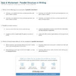 Quiz  Worksheet  Parallel Structure In Writing  Study Regarding Grammar Practice Parallel Structure Worksheet Answers