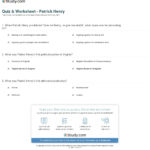 Quiz  Worksheet  Patrick Henry  Study Or Patrick Henry Speech To The Virginia Convention Worksheet Answers