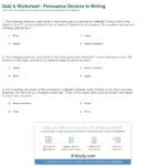 Quiz  Worksheet  Persuasive Devices In Writing  Study Inside Persuasive Techniques Worksheets