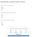 Quiz  Worksheet  Possessive Pronouns In Spanish  Study Also Subject Pronouns In Spanish Worksheet Answers