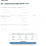 Quiz  Worksheet  Practice With Mass  Volume  Study Or Mass Volume And Density Worksheet Answers