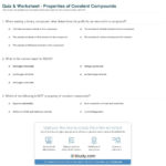 Quiz  Worksheet  Properties Of Covalent Compounds  Study In Naming Covalent Compounds Worksheet Answers