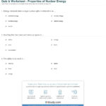 Quiz  Worksheet  Properties Of Nuclear Energy  Study For Energy Review Worksheet