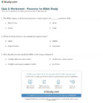 Quiz  Worksheet  Reasons For Bible Study  Study Throughout Bible Reading Comprehension Worksheets