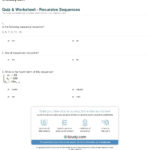 Quiz  Worksheet  Recursive Sequences  Study Throughout Sequences Worksheet Answers