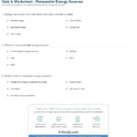 Quiz  Worksheet  Renewable Energy Sources  Study Throughout Renewable Energy Worksheet Pdf
