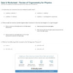 Quiz  Worksheet  Review Of Trigonometry For Physics  Study Together With Review Trigonometry Worksheet