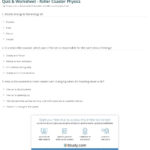 Quiz  Worksheet  Roller Coaster Physics  Study Along With Physics Worksheets With Answers