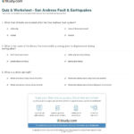 Quiz  Worksheet  San Andreas Fault  Earthquakes  Study As Well As Earthquake Worksheets Pdf