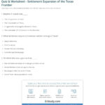 Quiz  Worksheet  Settlement Expansion Of The Texas Frontier For Chapter 13 Changes On The Western Frontier Worksheet Answers