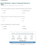 Quiz  Worksheet  Simple Organic Compounds Features  Types  Study Pertaining To Organic Compounds Worksheet Biology Answers