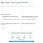 Quiz  Worksheet  Solving Compound Inequalities  Study As Well As Compound Inequalities Word Problems Worksheet With Answers