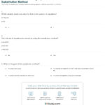 Quiz  Worksheet  Solving Equations With The Substitution Method Inside Systems Of Equations Substitution Method 3 Variables Worksheet