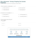 Quiz  Worksheet  Solving  Graphing Onevariable Inequalities Or Solving Inequalities Worksheet
