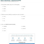 Quiz  Worksheet  Spanish Preterite  Study And Preterite Practice Worksheet