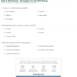 Quiz  Worksheet  Strategies For The Sat Essay  Study Regarding Sat English Practice Worksheets