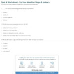 Quiz  Worksheet  Surface Weather Maps  Isobars  Study Intended For Reading A Weather Map Worksheet Answer Key
