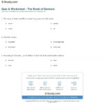 Quiz  Worksheet  The Book Of Genesis  Study Inside Middle School Bible Study Worksheets