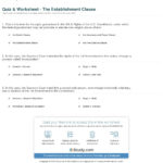 Quiz  Worksheet  The Establishment Clause  Study With Regard To Bill Of Rights Court Cases Worksheet