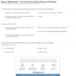 Quiz  Worksheet  The Process Of Becoming A Us Citizen  Study For Citizenship In The Community Worksheet