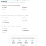 Quiz  Worksheet  The Study Of Human  Cultural Geography  Study For Ap Human Geography Worksheet Answers