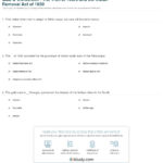 Quiz  Worksheet  The Trail Of Tears And The Indian Removal Act Of Throughout Trail Of Tears Worksheet