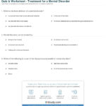 Quiz  Worksheet  Treatment For A Mental Disorder  Study And Mental Health Worksheets