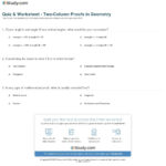 Quiz  Worksheet  Twocolumn Proofs In Geometry  Study And Two Column Proof Practice Worksheets