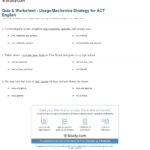 Quiz  Worksheet  Usagemechanics Strategy For Act English  Study Pertaining To High School English Worksheets