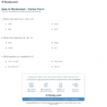 Quiz  Worksheet  Vertex Form  Study Pertaining To Characteristics Of Quadratic Functions Worksheet Answers