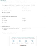 Quiz  Worksheet  Writing And Balancing Chemical Reactions  Study And Balancing Act Worksheet Answers