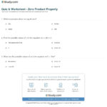 Quiz  Worksheet  Zero Product Property  Study For Zero Product Property Worksheet