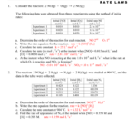 Rate Law Worksheet 2 Also Ap Chemistry Worksheets With Answers