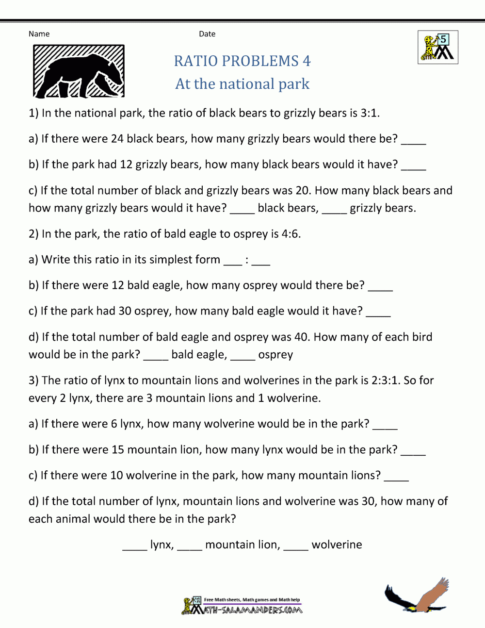 Ratio Word Problems Intended For Writing Ratios In 3 Different Ways Worksheets