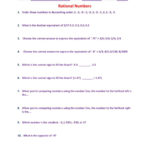 Rational Numbers Interactive Worksheet With Rational Numbers Worksheet