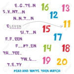 Read And Write Then Match The Numbers 11 To 20 Kids Words Learning Together With Learning To Read And Write Worksheets