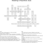 Reading A Paycheck Stub Crossword  Wordmint Regarding Reading A Pay Stub Worksheet