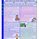 Reading Comprehension  Signal Words In The Present Simple Tense Regarding Reading Comprehension Worksheets For Advanced Esl Students