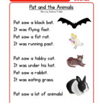 Reading Comprehension Worksheet  Pat And The Animals With Regard To Kindergarten Comprehension Worksheets