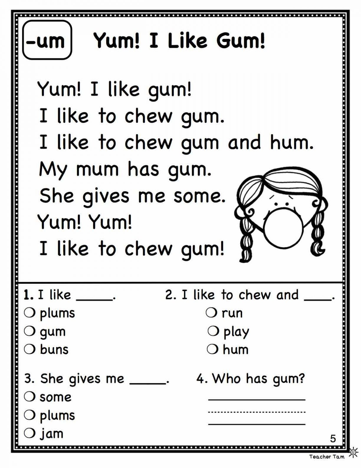 Reading Comprehension Worksheets 1St Grade Transcription And Within Year 1 Reading Comprehension Worksheets Free