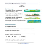 Reading Comprehension Worksheets For 1St Grade  Cramerforcongress With Reading Comprehension Worksheets High School