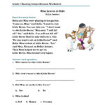 Reading Comprehension Worksheets For 1St Grade  Cramerforcongress Within Free 2Nd Grade Reading Comprehension Worksheets Multiple Choice