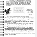 Reading Informational Text Worksheets In Frog Reading Comprehension Worksheets