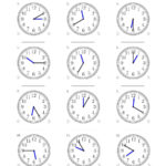 Reading Time On 12 Hour Analog Clocks In 5 Minute Intervals A With Regard To Reading Time Worksheets